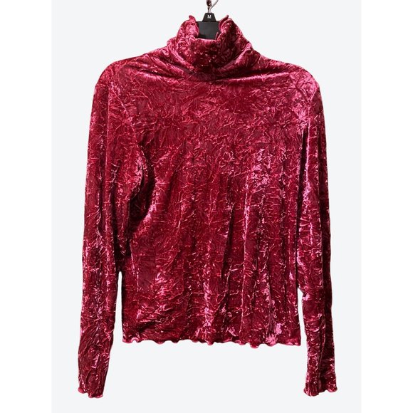 Sno Skins Women's XS Long Sleeve Dark Pink Velvet Ripple Turtleneck - Picture 1 of 6
